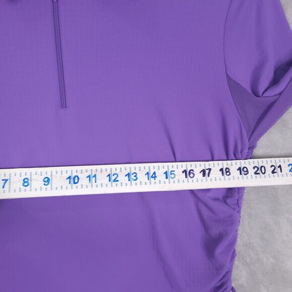 IBKUL Golf Tennis Top Shirt Womens XL Purple Long Sleeve 1/4 Zip UPF 50 Rushed - Picture 5 of 13